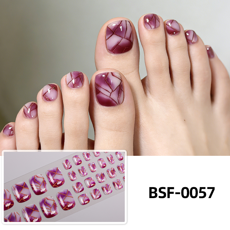 Full Cover Adhesive - 34枚入り サマーグラデーションマーブル UVフリー ジェルネイルシール セルフ接着 フルカバー