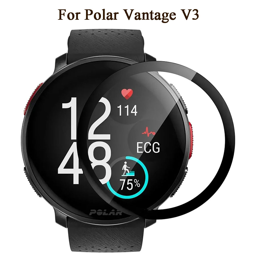 Smartwatch Screen Film - 極vantage v3スマート時計バンド,3D曲面スクリーンプロテクター,フルカバー,HD,透明メッキ