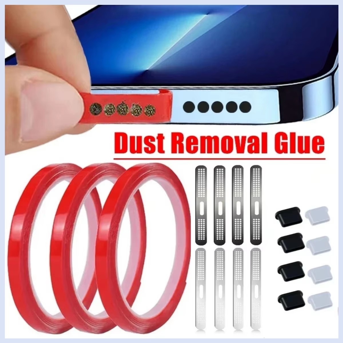 ユニバーサル電話スピーカー防塵接着剤スピーカーグリッドカバー - Dust Removal Sticker のレビューと価格