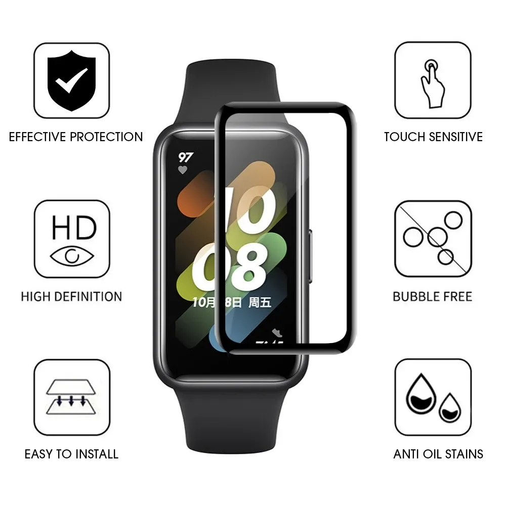 Huawei Band 10/9/8/7用 9D強化ガラス/ - Hydrogel Screen Protector のレビューと価格
